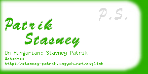 patrik stasney business card